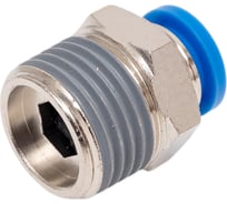 Пневмофитинг цанговый прямой с наружной резьбой HIMPT PC 10-04 (R1/2) 00-00004722