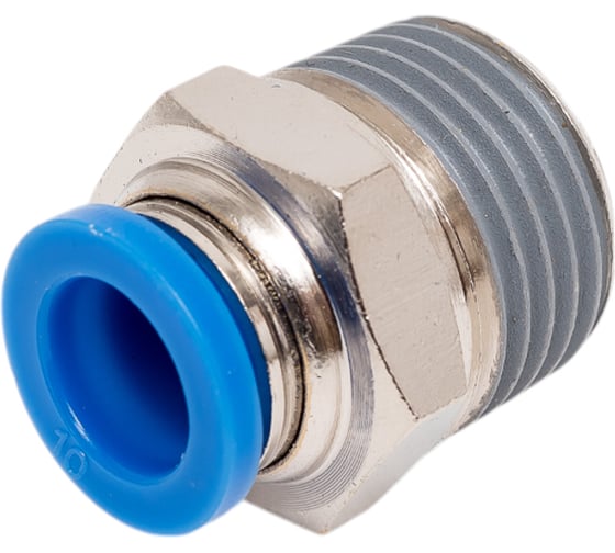 Пневмофитинг цанговый прямой с наружной резьбой HIMPT PC 10-04 (R1/2) 00-00004722