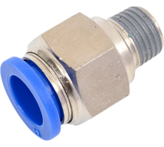 Пневмофитинг цанговый прямой с наружной резьбой HIMPT PC 12-02 (R1/4) 00-00005205