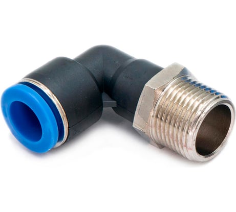 Пневмофитинг цанговый L-образный с наружной резьбой HIMPT PL 6-М8х1 00-00009983