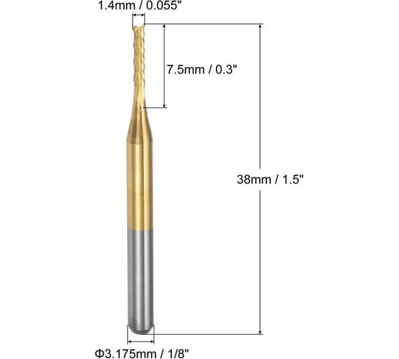 Свёрла для гравёра/станка ЧПУ/шуруповёрта, 0,8-3,175 мм, в кейсе, 10 штук Vitatools sverla-dlya-gravera-0-8mm