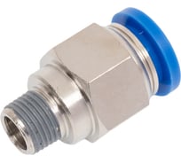 Пневмофитинг цанговый прямой с наружной резьбой PC 10-01 (R1/8) HIMPT 00028008159