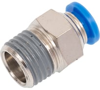Пневмофитинг цанговый прямой с наружной резьбой PC 6-02 (R1/4) HIMPT 00028008156