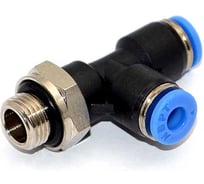 Пневмофитинг цанговый Т-образный HIMPT с наружной резьбой PD 4-01, R1/8" 00-00014116