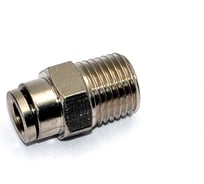 Пневмофитинг латунный прямой HIMPT NPCT 6-02, с наружной резьбой R1/4 00-00012541