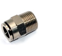 Пневмофитинг латунный прямой HIMPT NPCT 10-03, с наружной резьбой R3/8 00-00012547