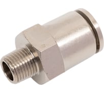 Пневмофитинг латунный прямой HIMPT NPCT 10-01, с наружной резьбой R1/8 00-00012545