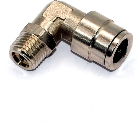 Пневмофитинг латунный L-образный HIMPT, с наружной резьбой NPLT 10-02 R1/4 00-00012556 1