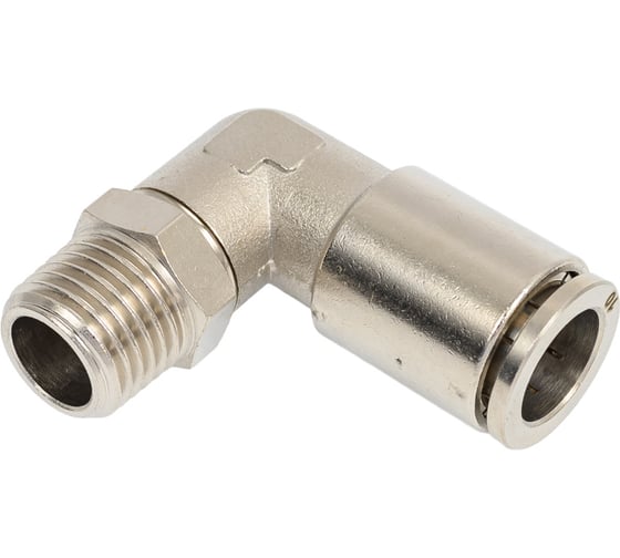 Пневмофитинг латунный L-образный HIMPT, с наружной резьбой NPLT 10-02 R1/4 00-00012556 1