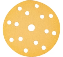 Шлифовальный круг Interflex Gold AP215C 150 мм, на липучке, 15 отверстий, Р80 3127803315