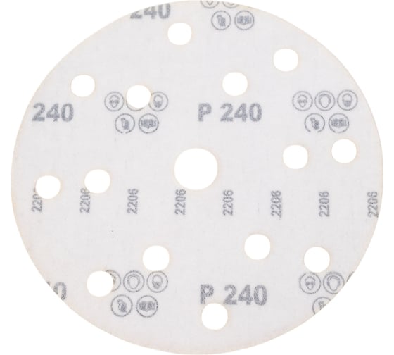Шлифовальный круг Interflex Gold AP215C 150 мм, на липучке, 15 отверстий, Р240 3127233315