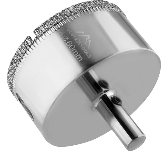Коронка с центрирующим сверлом по стеклу и керамике (60х55 мм) Vertextools 336-60-55