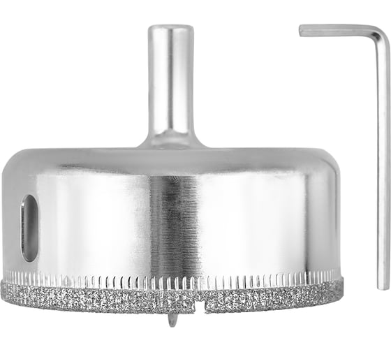 Коронка с центрирующим сверлом по стеклу и керамике (70х55 мм) Vertextools 336-70-55 1