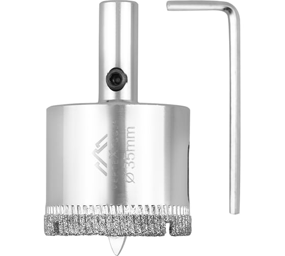 Коронка с центрирующим сверлом по стеклу и керамике (35х55 мм) Vertextools 336-35-55 1