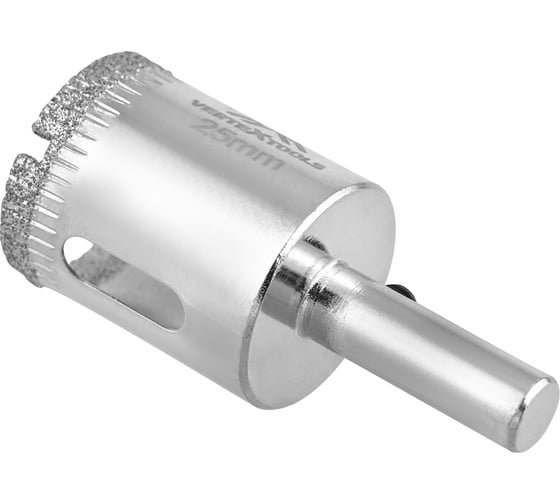 Коронка с центрирующим сверлом по стеклу и керамике (25х55 мм) Vertextools 336-25-55