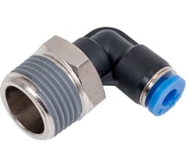 Пневмофитинг цанговый L-образный HIMPT PL 4-03, с наружной резьбой R3/8 00-00012567