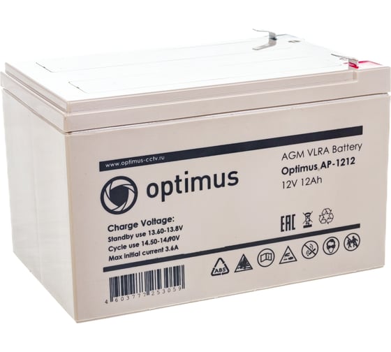 Батарея аккумуляторная Optimus AP-1207 OPTIMUSSECURITY В0000012048