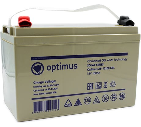 Батарея аккумуляторная Optimus AP-12100 GEL OPTIMUSSECURITY В0000012056