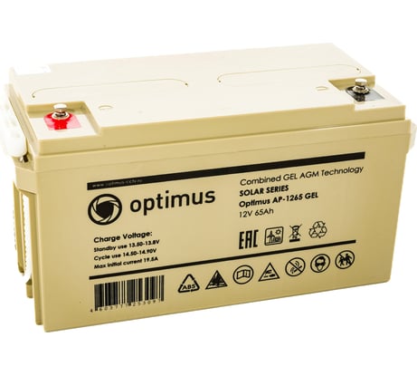 Батарея аккумуляторная Optimus AP-1265 GEL OPTIMUSSECURITY В0000012055