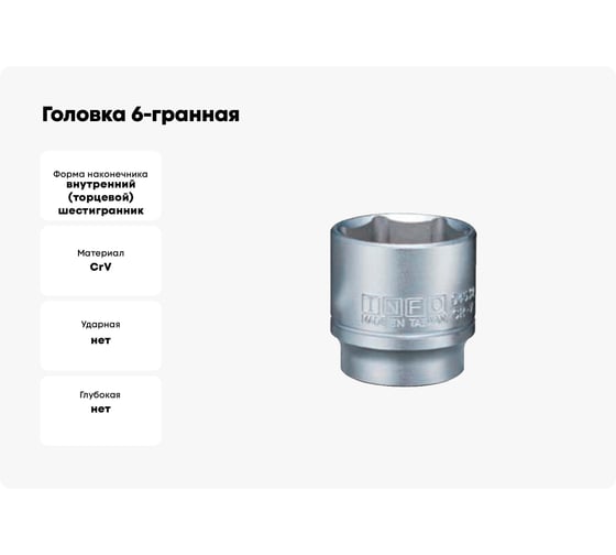 Головка 6-гранная INFO 16 мм, 1/2DR 94516
