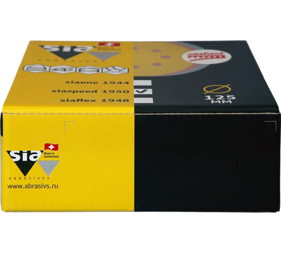 Круг шлифовальный на липучке siaone 1944 (50 шт; 125 мм; 8 отверстий; P240) sia Abrasives so50-125-8-240