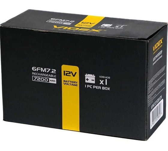 Аккумулятор 6FM7.2 12V 7.2Ah Videx VID-6FM7.2