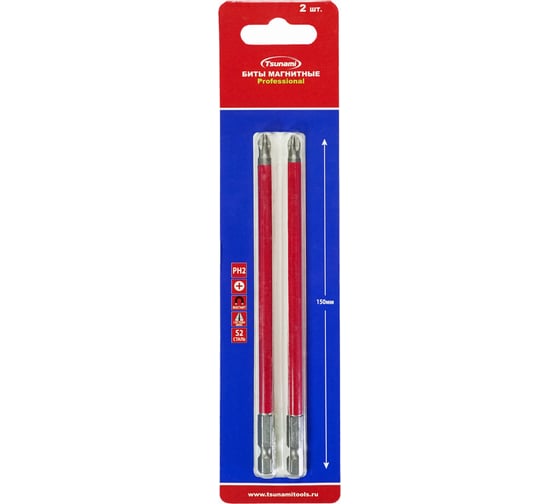 Бита Tsunami Professional PH2, 150 мм, 2 шт T26020010PH2150 1