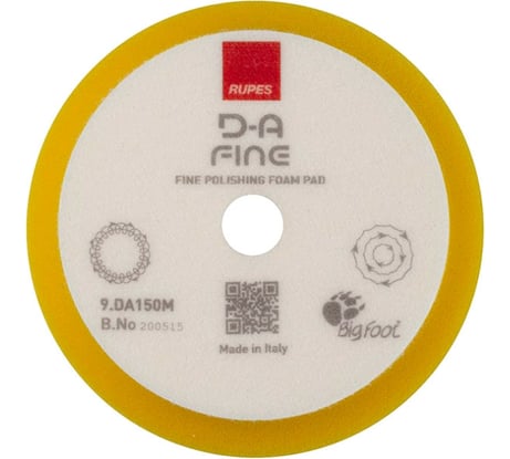 Круг полировальный поролоновый финишный (желтый) RUPES, 130/150 мм 9.DA150M В0000000190368