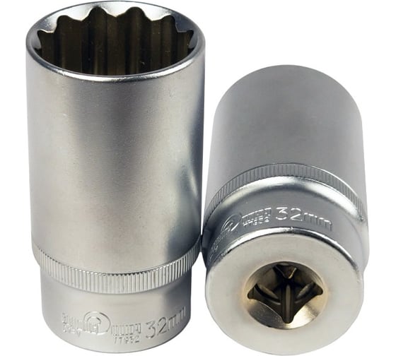 Головка торцевая глубокая 12-гранная 32 мм Сервис Ключ 77932