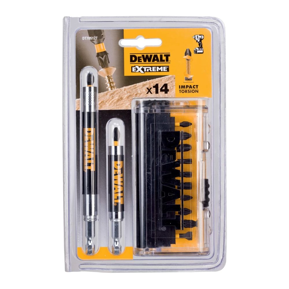 Бита DEWALT PH1, PH2, PH3, PZ1, PZ2, PZ3, SL6, T20, T25, T30, 25 мм, 14 ...