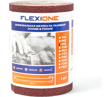 Рулон шлифовальный на тканевой основе Flexiоne 115 мм, 5 м, Р80 50000326