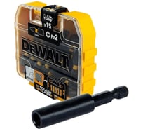 Набор бит DEWALT EXTREME IMPACT TOUGHCASE, PZ2, 25 мм, 15 шт с магнитным держателем, DT70618T DT70618T-QZ