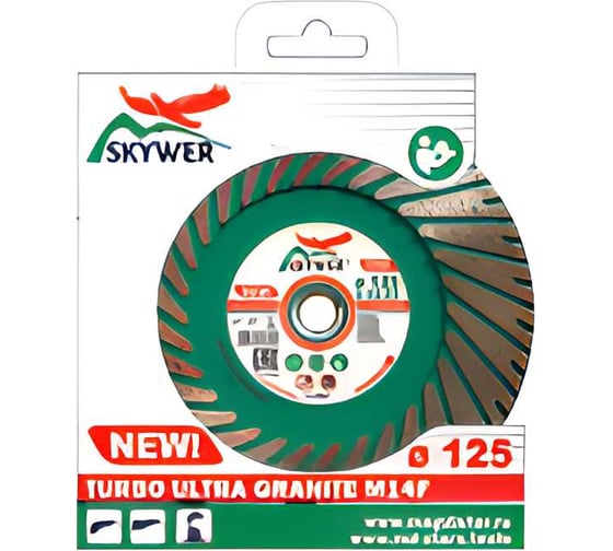 Круг алмазный SKYWER TURBO ULTRA GRANITE M14F 125х3.2х10/20х22.23 мм SK-UGMF12522