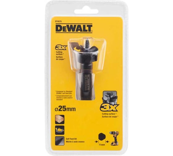 Сверло Форстнера по дереву DEWALT DT4575, 25x87x122 мм, 1 шт DT4575-QZ