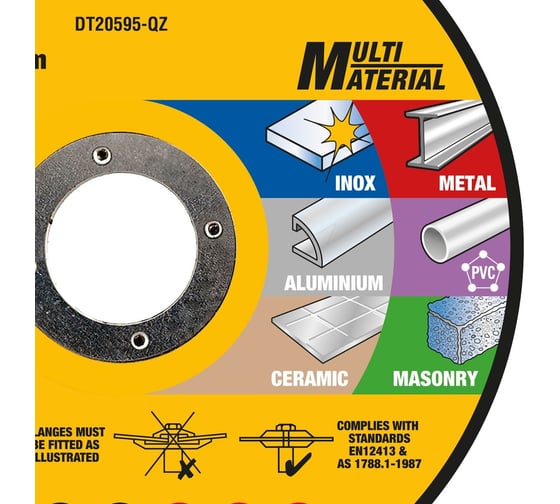 Отрезной диск Dewalt по мультиматериалу 125x1 мм, DT20595 DT20595-QZ