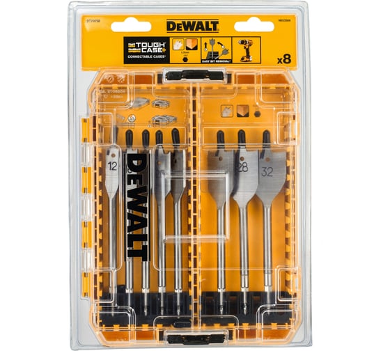 Набор сверл по дереву Dewalt 12-32 мм, 8 шт Dewalt DT70750-QZ