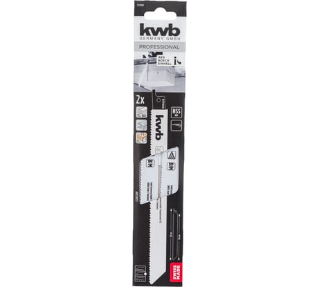 Полотно для сабельной пилы по металлу kwb BiM S1022HF 2 шт, 205/180 мм 577800