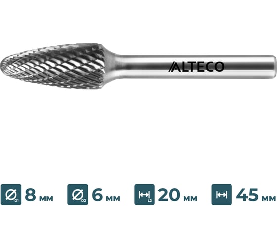 Бор-фреза по металлу ALTECO F 0820/6 MX 75647