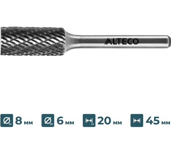 Бор-фреза по металлу ALTECO A 0820/6 MX 75625