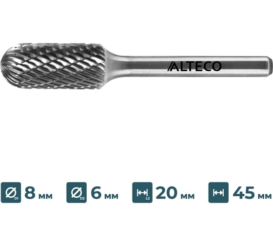 Бор-фреза по металлу ALTECO C 0820/6 MX 75638