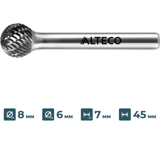 Бор-фреза по металлу ALTECO D 0807/6 MX 75641