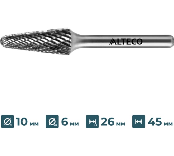 Бор-фреза по металлу ALTECO L 1025/6 MX 75657