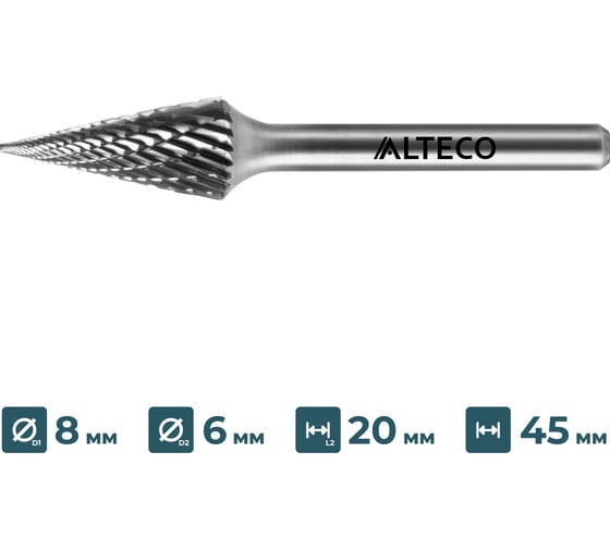 Бор-фреза по металлу ALTECO M 0820/6 MX 75659