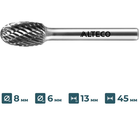 Бор-фреза по металлу ALTECO E 0813/6 MX 75644