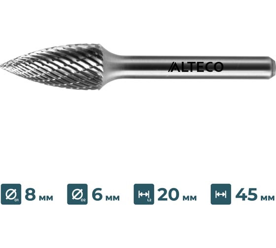 Бор-фреза по металлу ALTECO G 0820/6 MX 75650