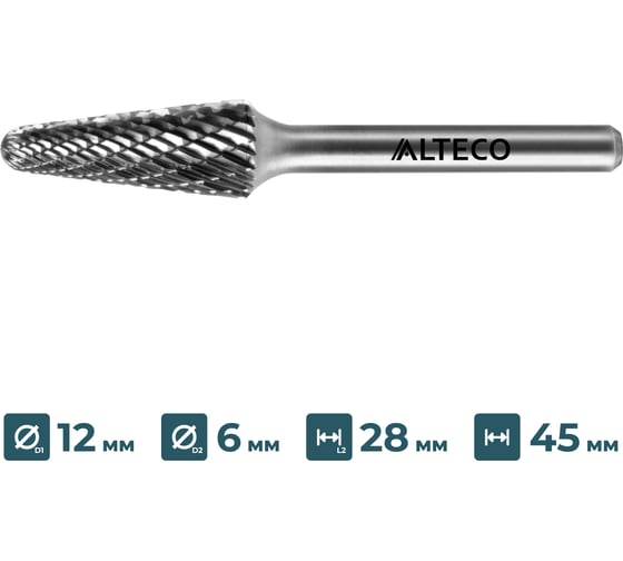 Бор-фреза по металлу ALTECO L 1228/6 MX 75658