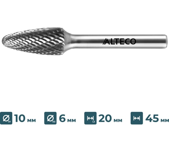 Бор-фреза по металлу ALTECO F 1020/6 MX 75648