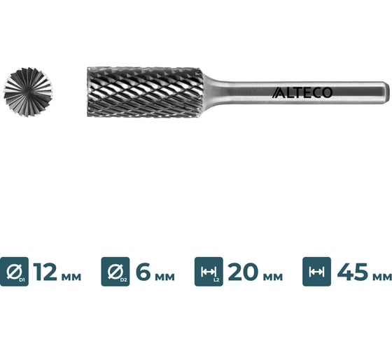 Бор-фреза по металлу ALTECO B 1225/6 MX 75637