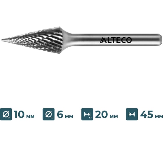 Бор-фреза по металлу ALTECO M 1020/6 MX 75660