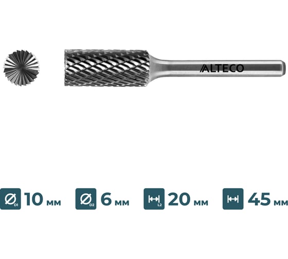 Бор-фреза по металлу ALTECO B 1020/6 MX 75636